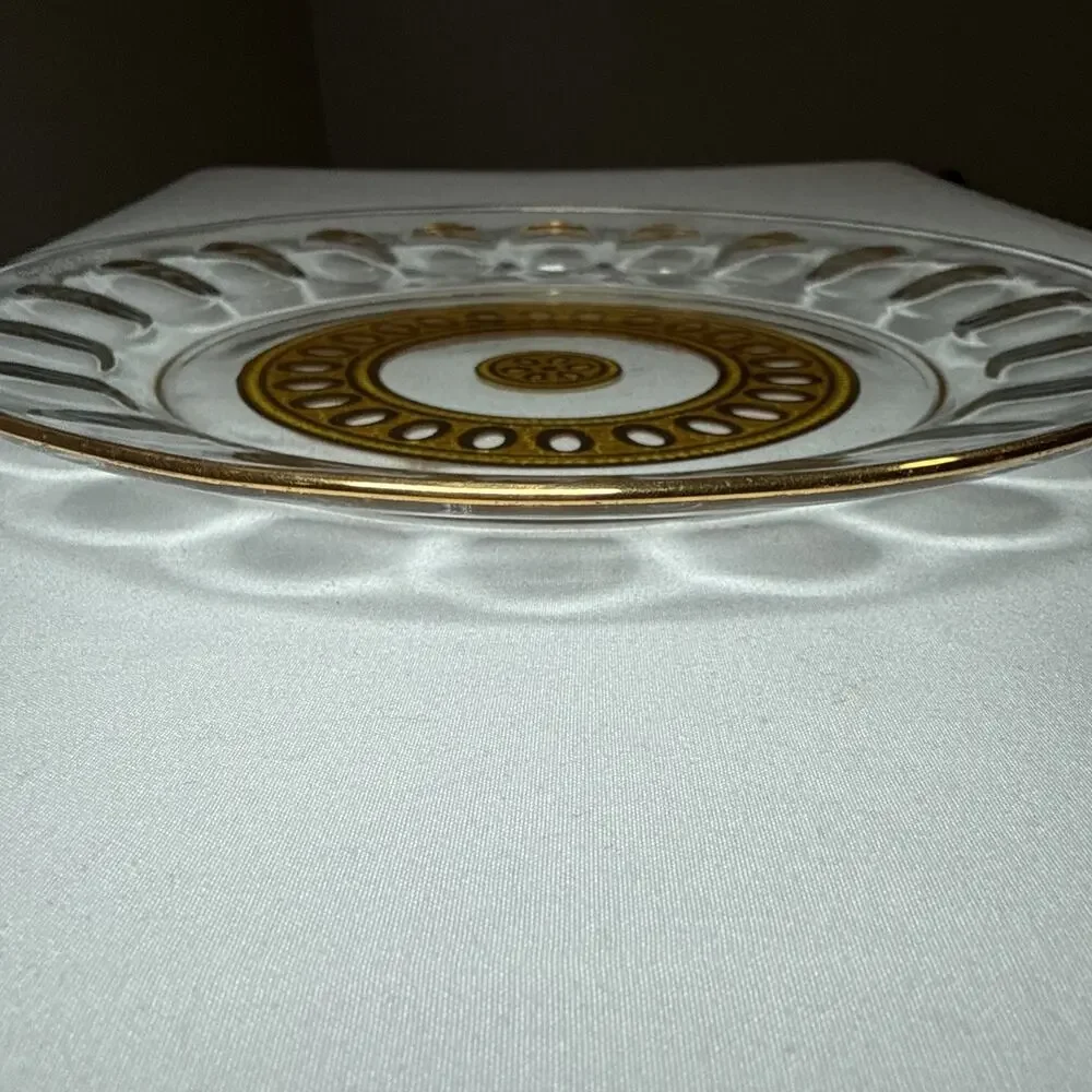 VTG Mid-Century Culver Ltd Plate Heavy 22k Gold Enamel Jeweled Medallion France